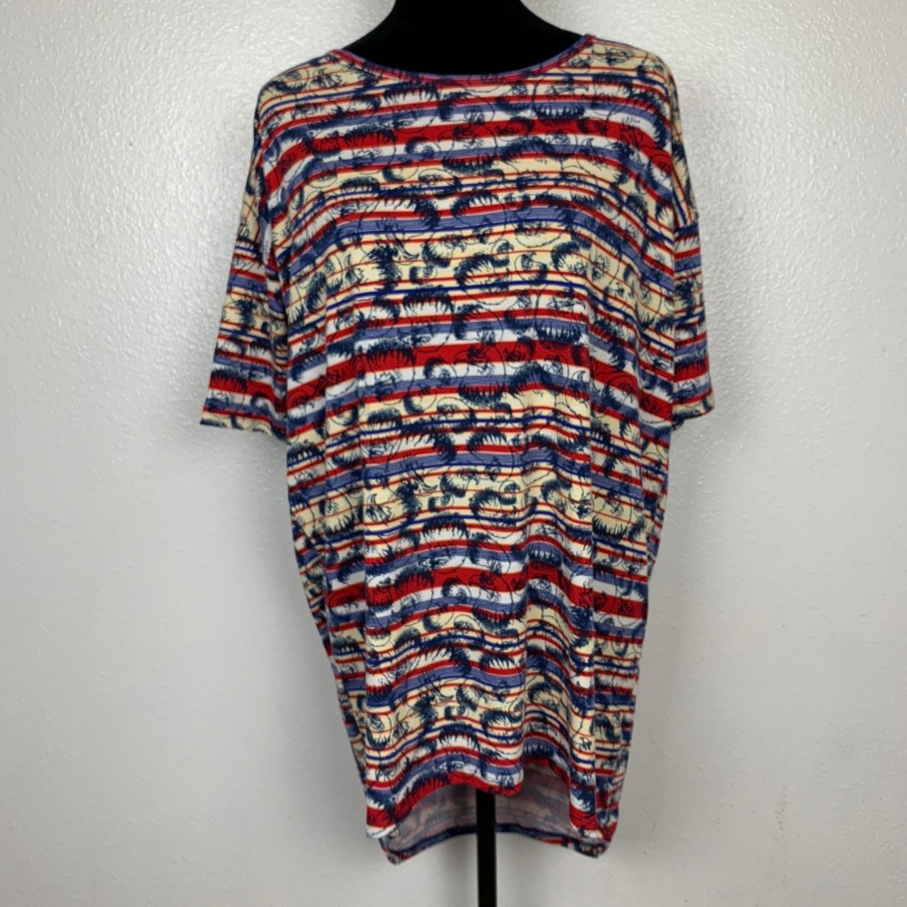Lularoe Irma Red White & Blue Americana Top Blouse